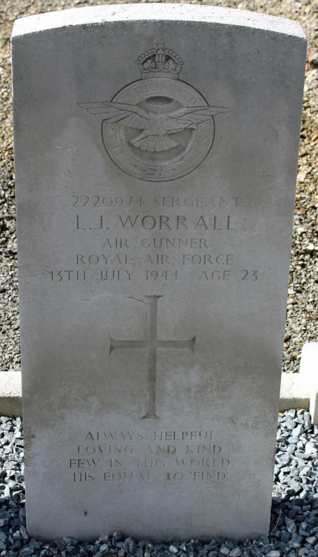 Sgt Lewis Jeremiah Worrall<br/><br /><br />died July 13th, 1944